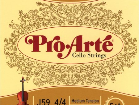 D’ADDARIO J59 Pro-Arté Cello 4 4 Scale Medium Tension Set Online Sale