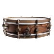 A&F Drum Company 4x14 Walnut Club Snare Drum with Raw Brass Hoops Cheap