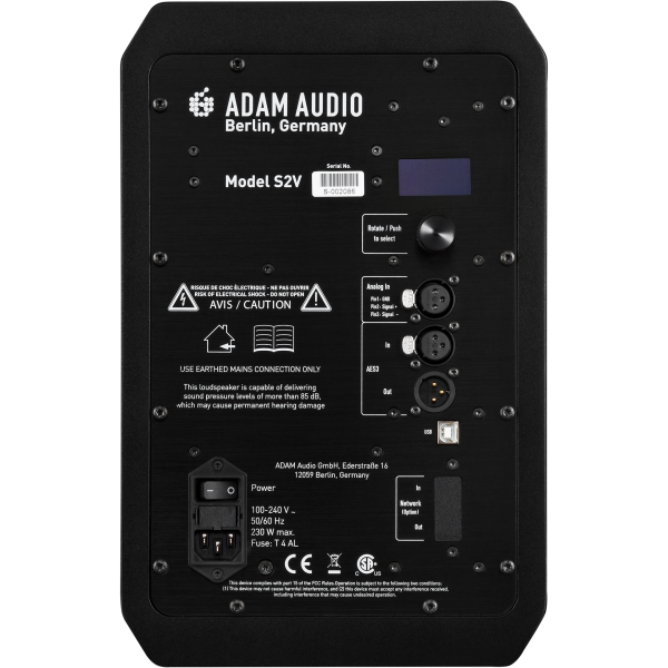 Adam Audio S2V Premium Near Field 2-Way 8  Studio Monitor - Single Supply