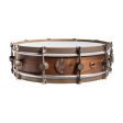 A&F Drum Company 4x14 Walnut Club Snare Drum with Raw Brass Hoops Cheap