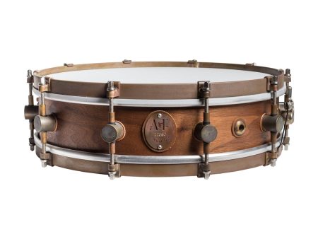 A&F Drum Company 4x14 Walnut Club Snare Drum with Raw Brass Hoops Cheap