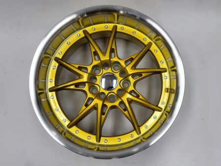 INOVIT ST-05 17X9 5X114.3 100 ET. 25 CANDY GOLD MACHINED LIP Set of 4 Wheels Hot on Sale